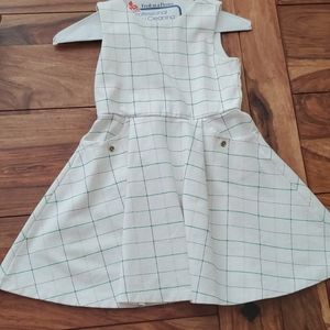 JANIE & JACK GIRLS WHITE PLAID DRESS SIZE 7